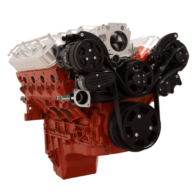 CVF Chevy LS Mid-Mount Serpentine System with AC & Alternator - Black (All Inclusive) thumbnail 3