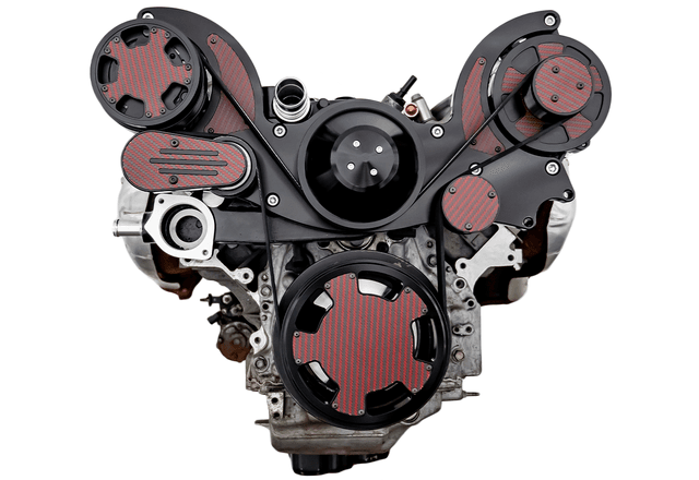 CVF Chevy LT1 Gen V Serpentine System with AC & Alternator - Black W/ Carbon Fiber Inlay (All Inclusive) thumbnail 2