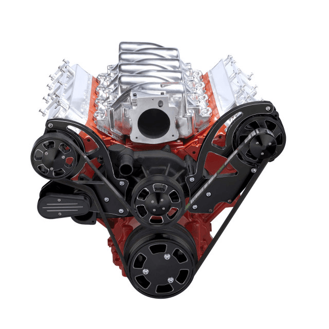 CVF Chevy LS High-Mount Serpentine System with Alternator Only - Black Diamond (All Inclusive) thumbnail 2
