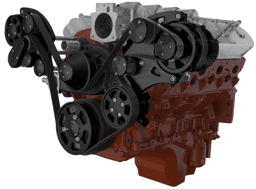 CVF Chevy LS Wide-Mount Serpentine System with AC, Alternator & Power Steering - Black (All Inclusive)