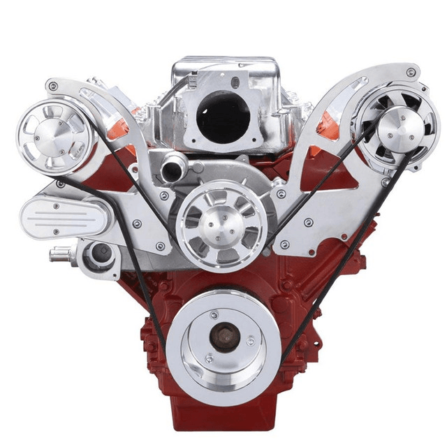 CVF Chevy LS High-Mount Serpentine System with Alternator Only - Polished (All Inclusive) thumbnail 2