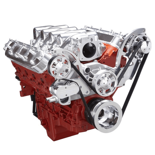 CVF Chevy LS High-Mount Serpentine System with Alternator Only - Polished (All Inclusive) thumbnail 3
