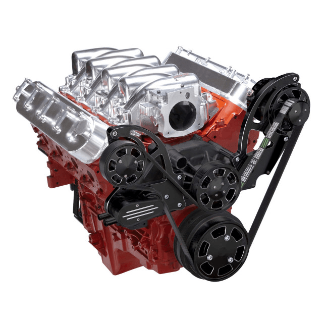 CVF Chevy LS High-Mount Serpentine System with Alternator Only - Black Diamond (All Inclusive) thumbnail 3