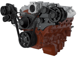 CVF Chevy LS Wide-Mount Serpentine System with AC & Alternator - Black (All Inclusive)