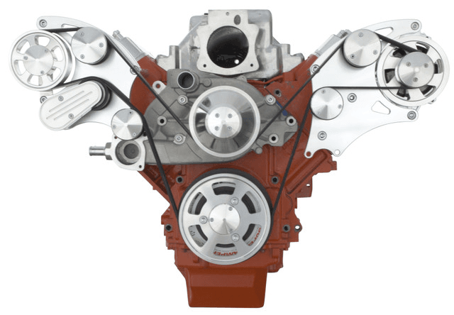 CVF Chevy LS Wide-Mount Serpentine System with Alternator Only - Polished (All Inclusive) thumbnail 2