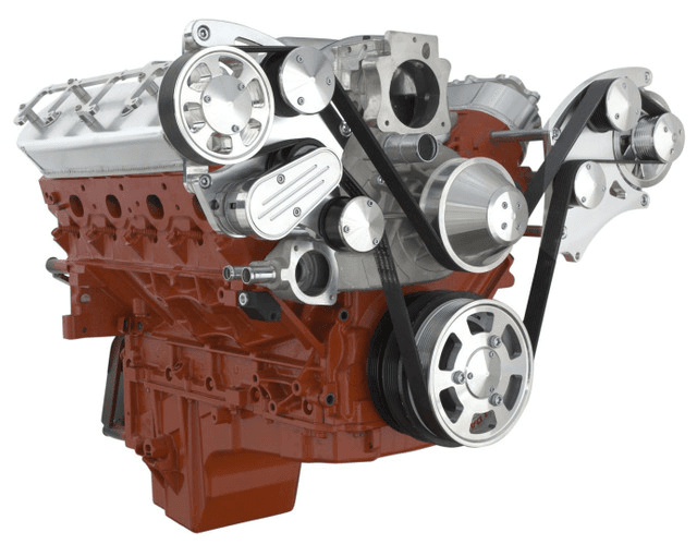 CVF Chevy LS Wide-Mount Serpentine System with Alternator Only - Polished (All Inclusive) thumbnail 3