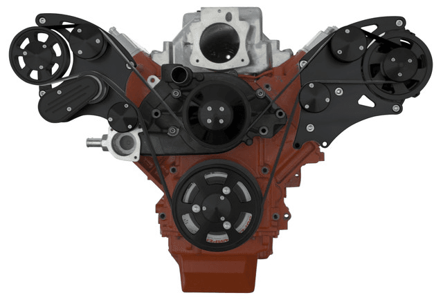 CVF Chevy LS Wide-Mount Serpentine System with Alternator Only - Black (All Inclusive) thumbnail 2