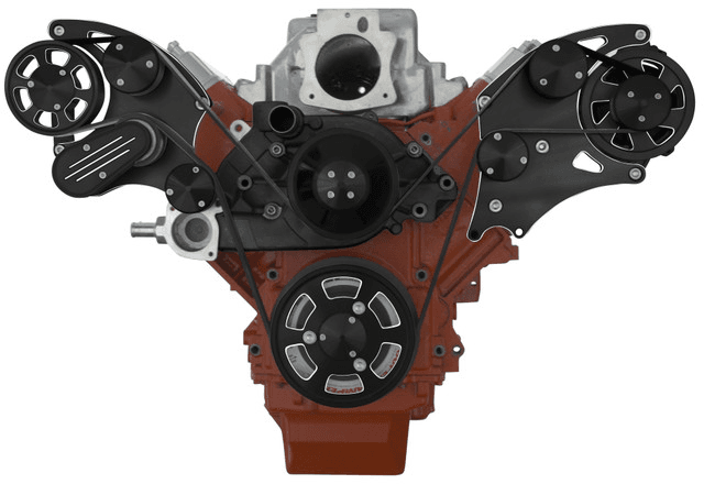 CVF Chevy LS Wide-Mount Serpentine System with Alternator Only - Black Diamond (All Inclusive) thumbnail 2
