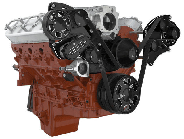 CVF Chevy LS Wide-Mount Serpentine System with Alternator Only - Black Diamond (All Inclusive) thumbnail 3