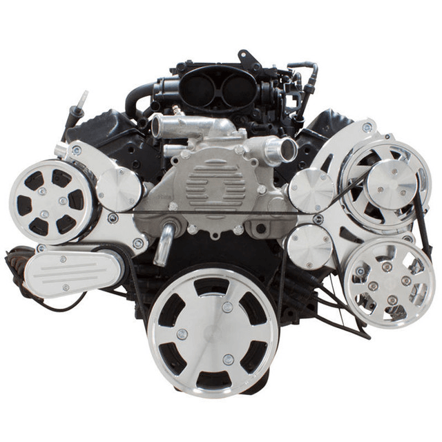 CVF Chevy LT1 Gen II Serpentine System with AC, Power Steering & Alternator - Polished (All Inclusive) thumbnail 2