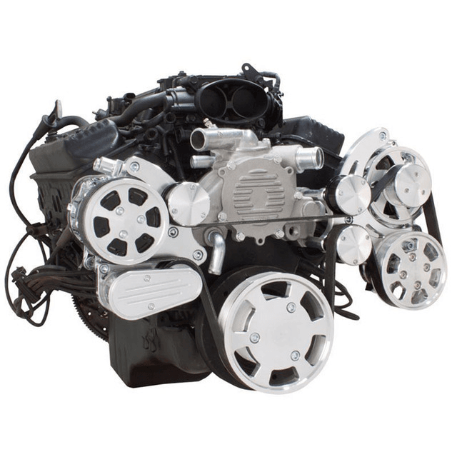 CVF Chevy LT1 Gen II Serpentine System with AC, Power Steering & Alternator - Polished (All Inclusive) thumbnail 3