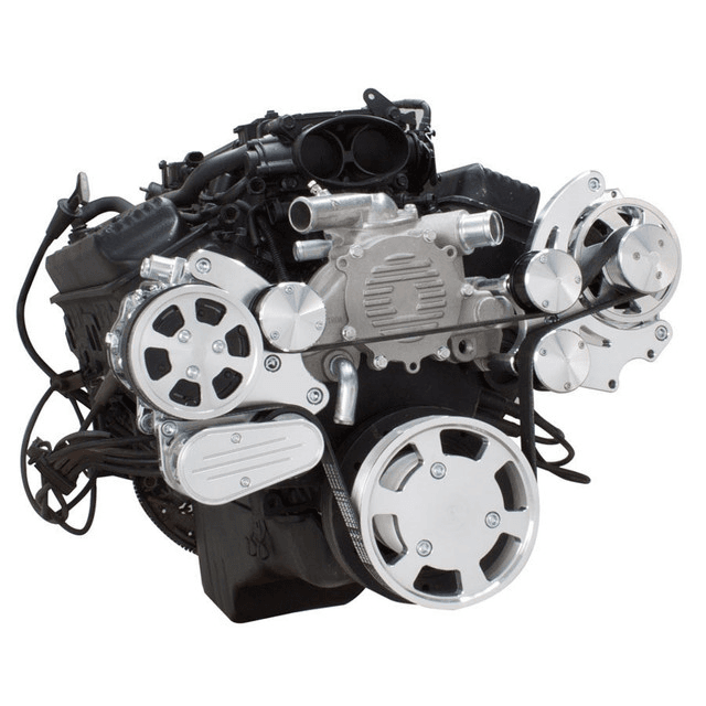 CVF Chevy LT1 Gen II Serpentine System with AC & Alternator - Polished (All Inclusive) thumbnail 3