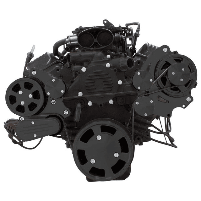 CVF Chevy LT1 Gen II Serpentine System with AC & Alternator - Black (All Inclusive) thumbnail 2
