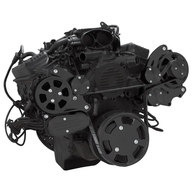 CVF Chevy LT1 Gen II Serpentine System with AC & Alternator - Black (All Inclusive) thumbnail 3