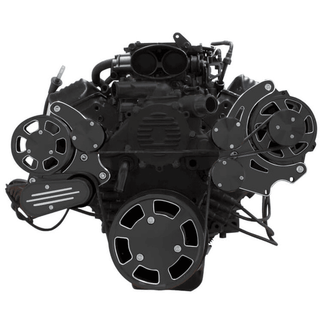 CVF Chevy LT1 Gen II Serpentine System with Alternator Only - Black Diamond (All Inclusive) thumbnail 2