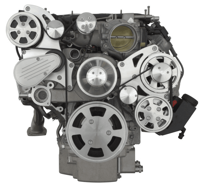 CVF Chevy LT4 Wet Sump Gen V 8-Rib Serpentine System with AC, Power Steering & Alternator - Polished (All Inclusive) thumbnail 2
