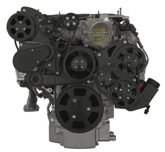 CVF Chevy LT4 Wet Sump Gen V 8-Rib Serpentine System with AC, Power Steering & Alternator - Black (All Inclusive) thumbnail 2