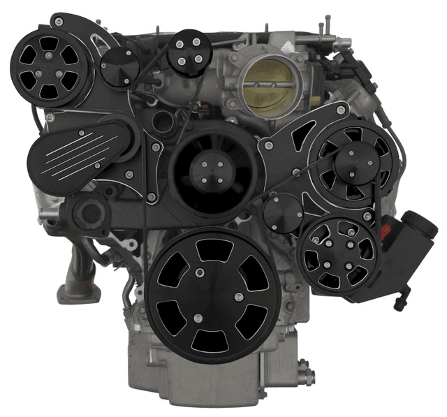 CVF Chevy LT4 Wet Sump Gen V 8-Rib Serpentine System with AC, Power Steering & Alternator - Black Diamond (All Inclusive) thumbnail 2