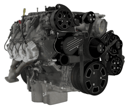 CVF Chevy LT4 Wet Sump Gen V 8-Rib Serpentine System with AC, Power Steering & Alternator - Black Diamond (All Inclusive)