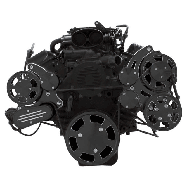 CVF Chevy LT1 Gen II Serpentine System with Power Steering & Alternator - Black Diamond (All Inclusive) thumbnail 2