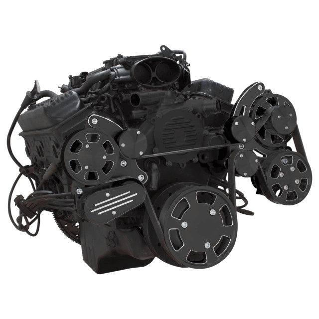 CVF Chevy LT1 Gen II Serpentine System with Power Steering & Alternator - Black Diamond (All Inclusive) thumbnail 3