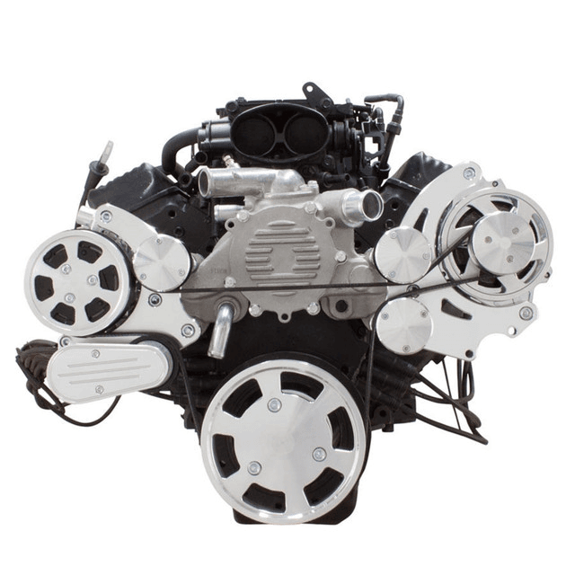 CVF Chevy LT1 Gen II Serpentine System with AC & Alternator - Polished (All Inclusive) thumbnail 2