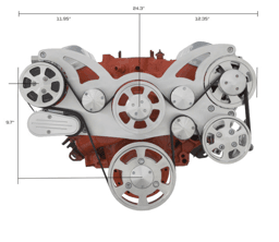 CVF Chevy BBC 348 & 409 Serpentine System with AC, PS, and ALT - Black Diamond (All Inclusive)