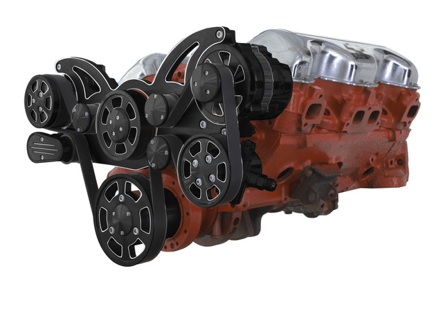CVF Chevy BBC 348 & 409 Serpentine System with AC, PS, and ALT - Black Diamond (All Inclusive) thumbnail 3