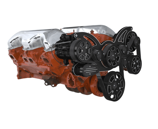 CVF Chevy BBC 348 & 409 Serpentine System with AC, PS, and ALT - Black Diamond (All Inclusive) thumbnail 4