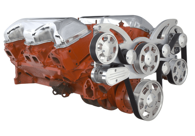CVF Chevy BBC 348 & 409 Serpentine System with PS and ALT - Polished (All Inclusive) thumbnail 3