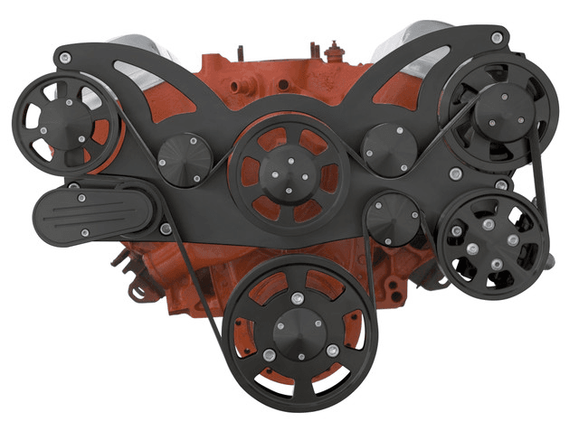CVF Chevy BBC 348 & 409 Serpentine System with PS and ALT - Black (All Inclusive) thumbnail 2
