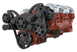 CVF Chevy BBC 348 & 409 Serpentine System with PS and ALT - Black (All Inclusive)