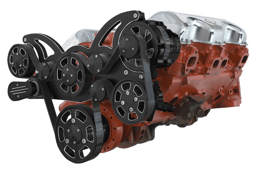 CVF Chevy BBC 348 & 409 Serpentine System with PS and ALT - Black Diamond (All Inclusive)