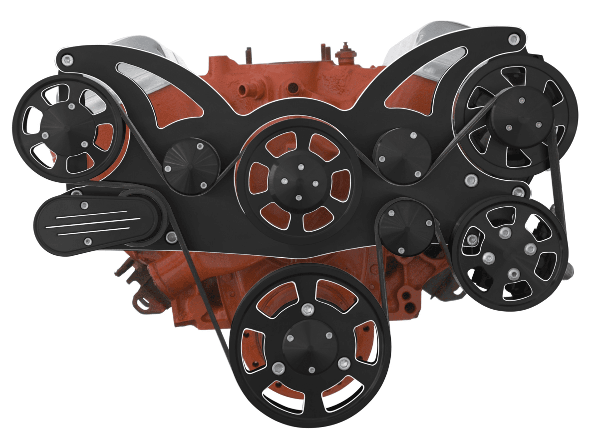 CVF Chevy BBC 348 & 409 Serpentine System with PS and ALT - Black Diamond (All Inclusive) thumbnail 2