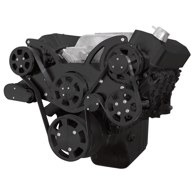 CVF Chevy BBC Gen VI Serpentine System with AC, Power Steering & Alternator - Black (All Inclusive)