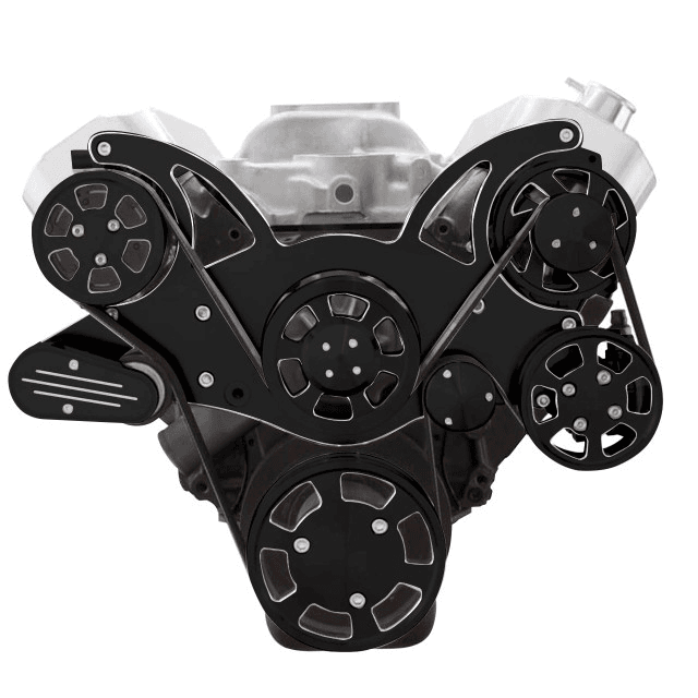CVF Chevy BBC Gen VI Serpentine System with AC, Power Steering & Alternator - Black Diamond (All Inclusive) thumbnail 2