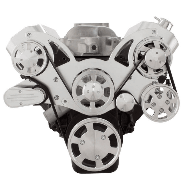 CVF Chevy BBC Gen VI Serpentine System with Power Steering & Alternator - Polished (All Inclusive) thumbnail 2