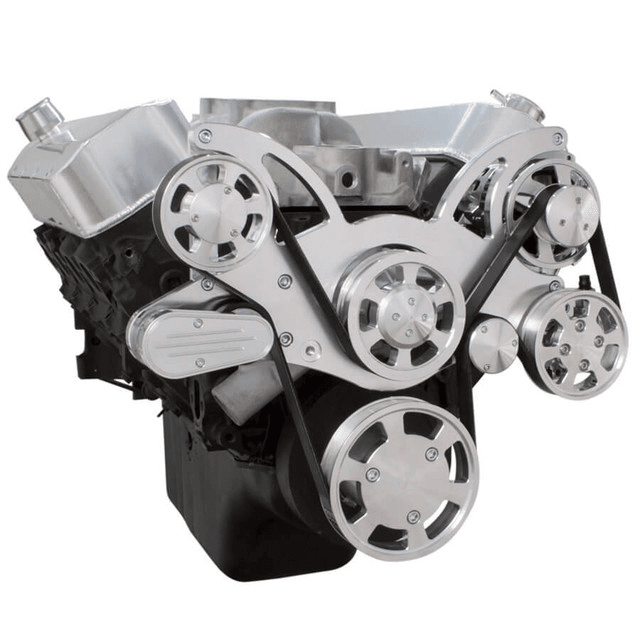 CVF Chevy BBC Gen VI Serpentine System with Power Steering & Alternator - Polished (All Inclusive) thumbnail 3