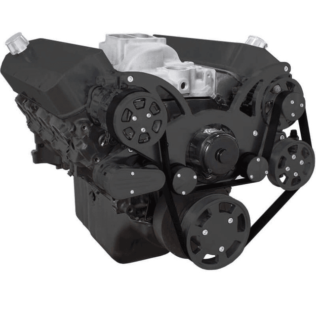 CVF Chevy BBC Gen VI Serpentine System with Power Steering & Alternator with Electric Water Pump - Black (All Inclusive) thumbnail 3