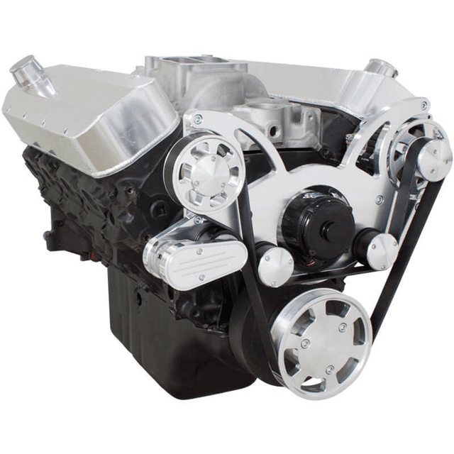 CVF Chevy BBC Gen VI Serpentine System with Alternator Only with Electric Water Pump - Polished (All Inclusive) thumbnail 3