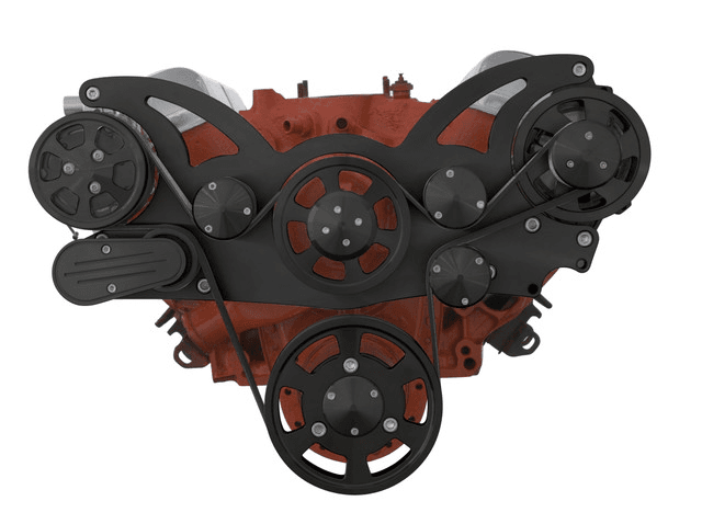 CVF Chevy BBC 348 & 409 Serpentine System with AC and ALT - Black (All Inclusive) thumbnail 2