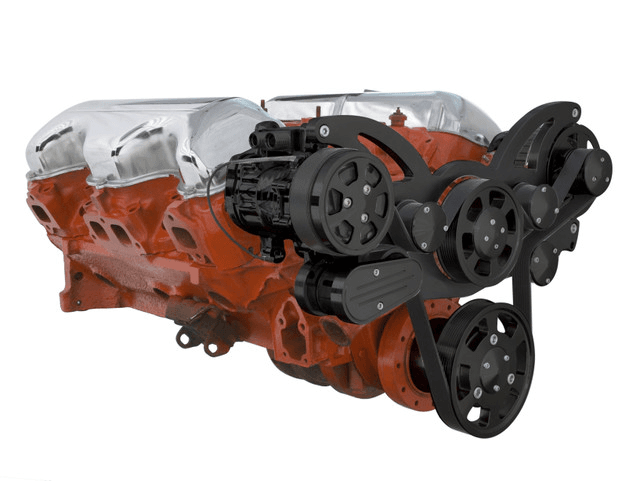 CVF Chevy BBC 348 & 409 Serpentine System with AC and ALT - Black (All Inclusive) thumbnail 3