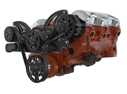CVF Chevy BBC 348 & 409 Serpentine System with AC and ALT - Black Diamond (All Inclusive)