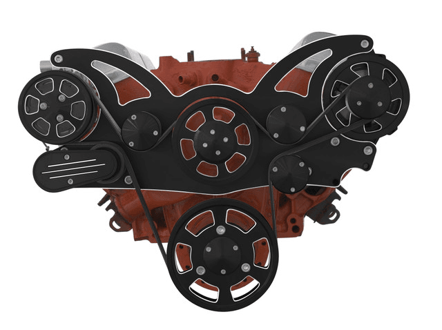 CVF Chevy BBC 348 & 409 Serpentine System with AC and ALT - Black Diamond (All Inclusive) thumbnail 2