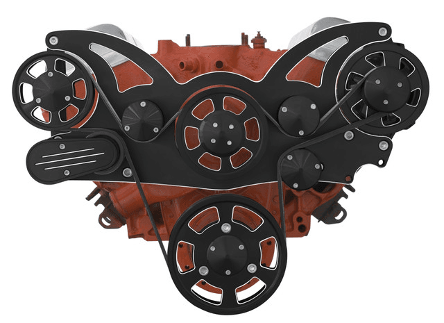 CVF Chevy BBC 348 & 409 Serpentine System with ALT Only - Black Diamond (All Inclusive) thumbnail 2