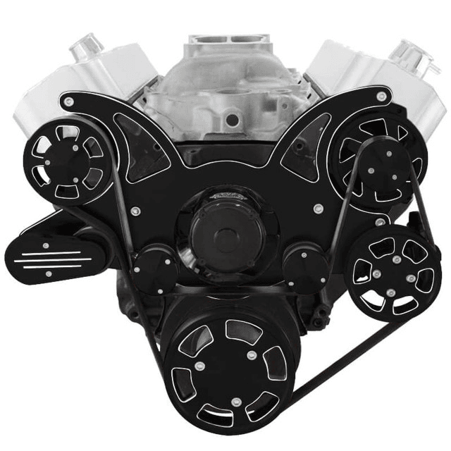CVF Chevy BBC Gen VI Serpentine System with Power Steering & Alternator with Electric Water Pump - Black Diamond (All Inclusive) thumbnail 2