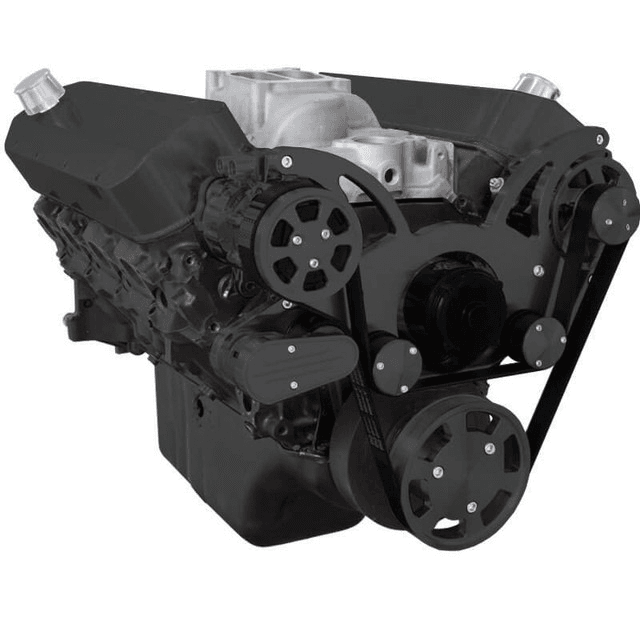 CVF Chevy BBC Gen VI Serpentine System with AC & Alternator with Electric Water Pump - Black (All Inclusive) thumbnail 3