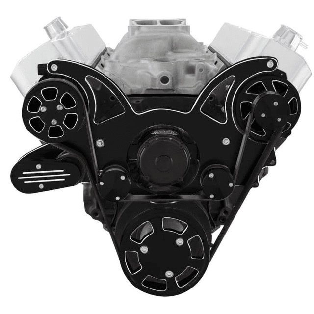 CVF Chevy BBC Gen VI Serpentine System with AC & Alternator with Electric Water Pump - Black Diamond (All Inclusive) thumbnail 2