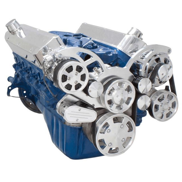 CVF Ford SBF 289, 302 & 351W Serpentine System with AC, Power Steering & Alternator - Polished (All Inclusive) thumbnail 3