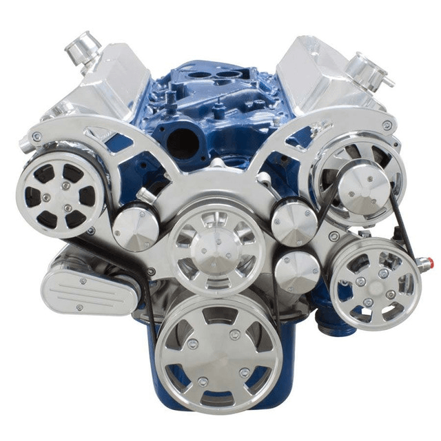 CVF Ford SBF 289, 302 & 351W Serpentine System with AC, Power Steering & Alternator - Polished (All Inclusive) thumbnail 2